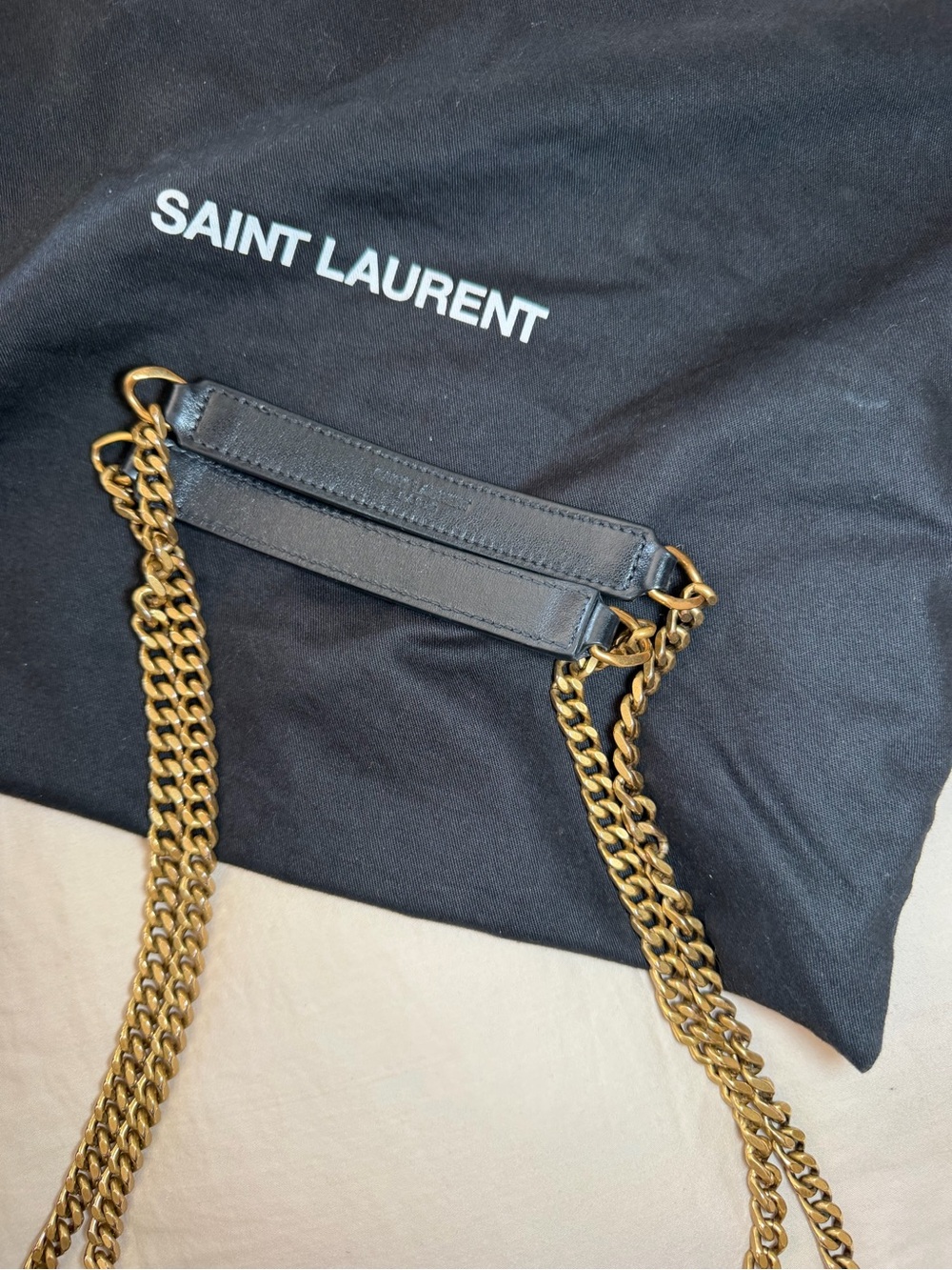 Saint Laurent YSL Loulou Small Black Chevron Quilted Leather Bag Gold Hardware - Picture 7 of 14